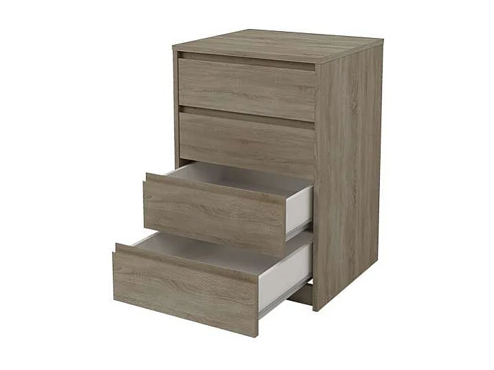 Cajonera 4 cajones Toledo acabado en roble cortez. 74cm(alto) 50cm(ancho) 45cm(fondo)