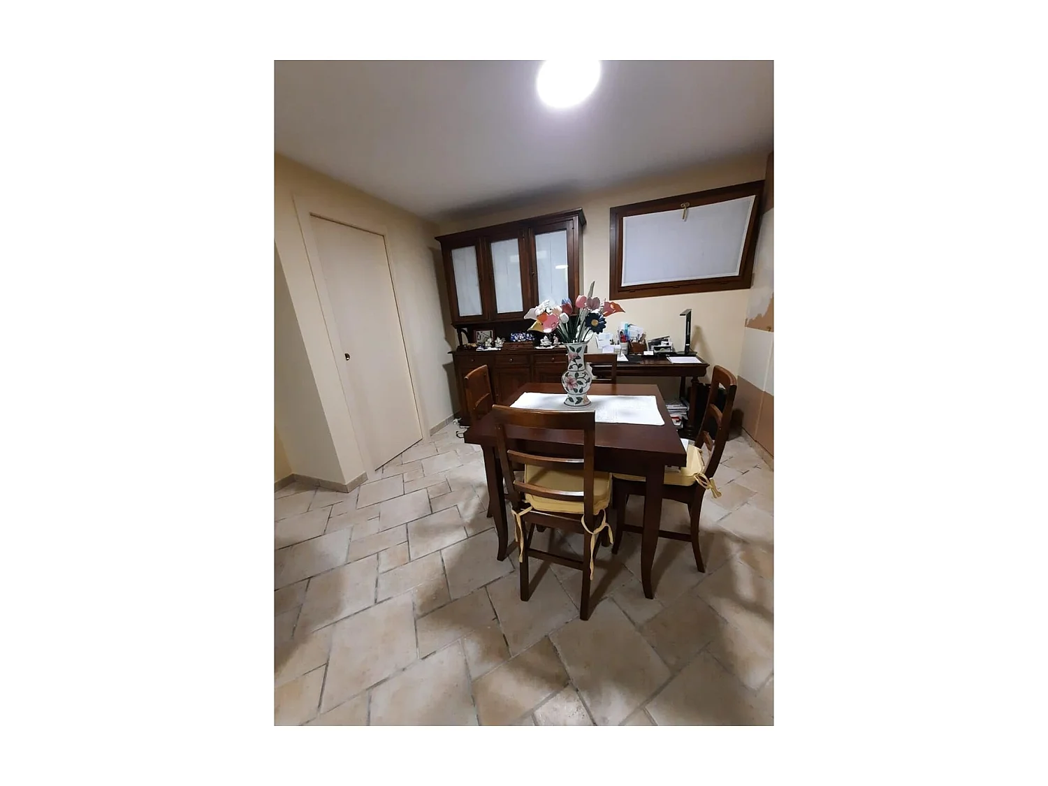 MOBILI 2G - TAVOLO NOCE GAMBA SCIABOLA 80x80 ALLUNGABILE A LIBRO (14)