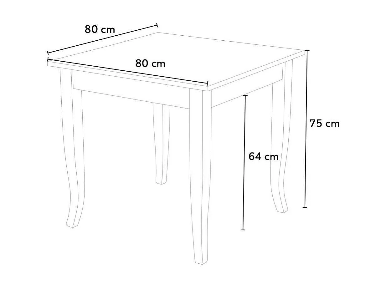 MOBILI 2G - Set tavolo legno 80x80 + 4 sedie legno Shabby Azzurro