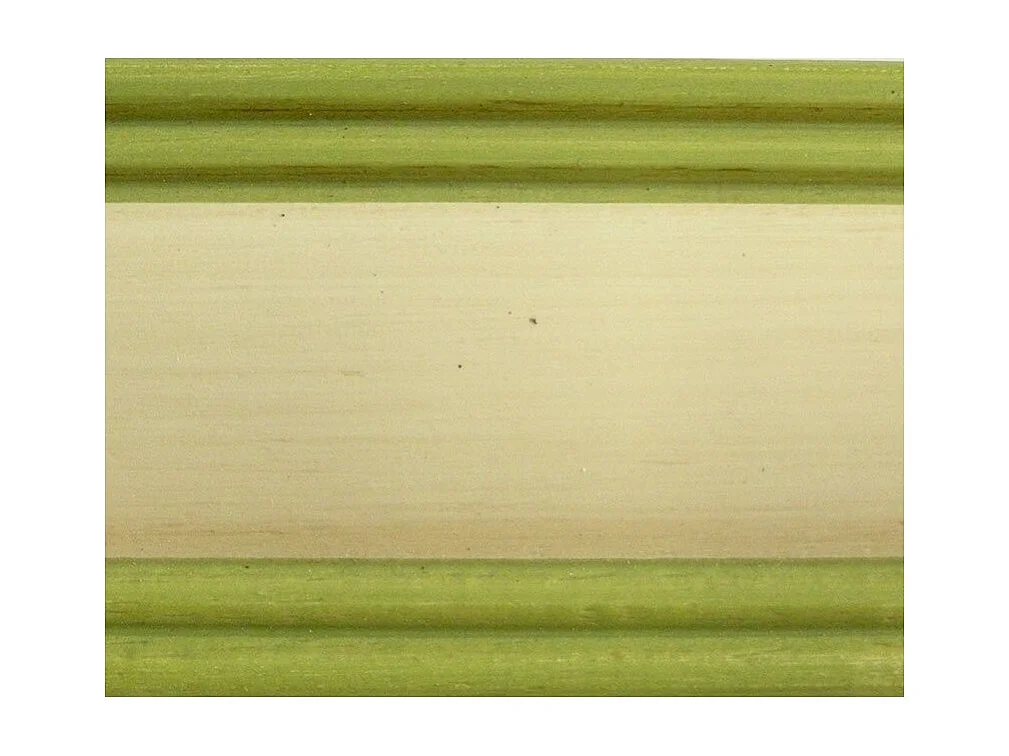 MOBILI 2G - Cassapanca in legno arte avorio con profilo verde L.100 x P.44 H.51 (1348)