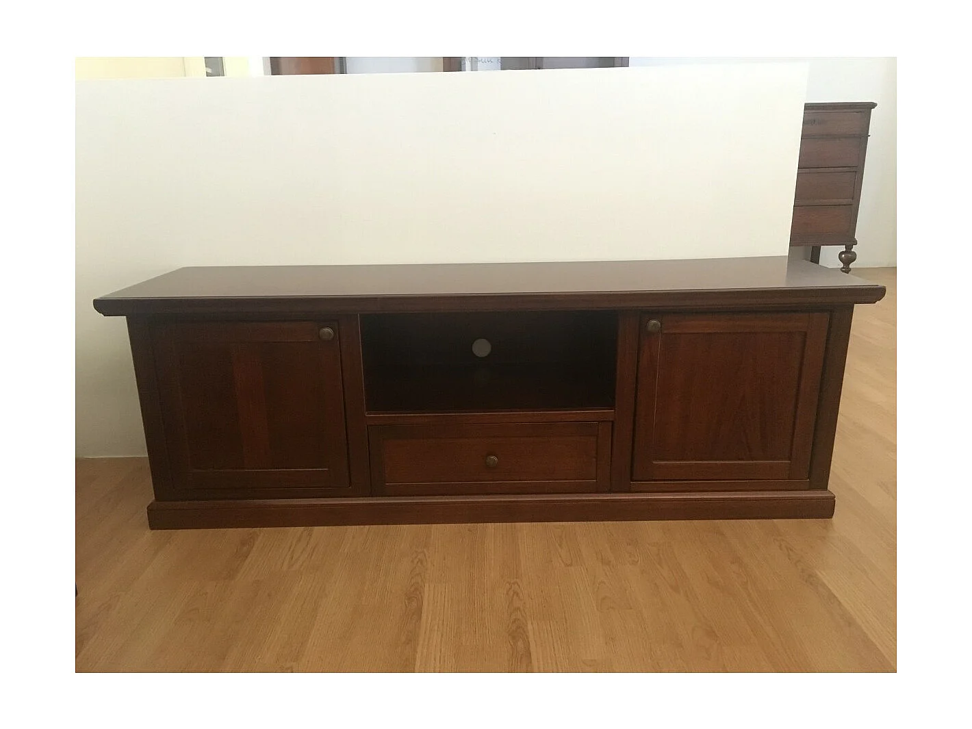 MOBILI 2G - Porta tv arte povera in legno tinta noce 160x45H56 (587)