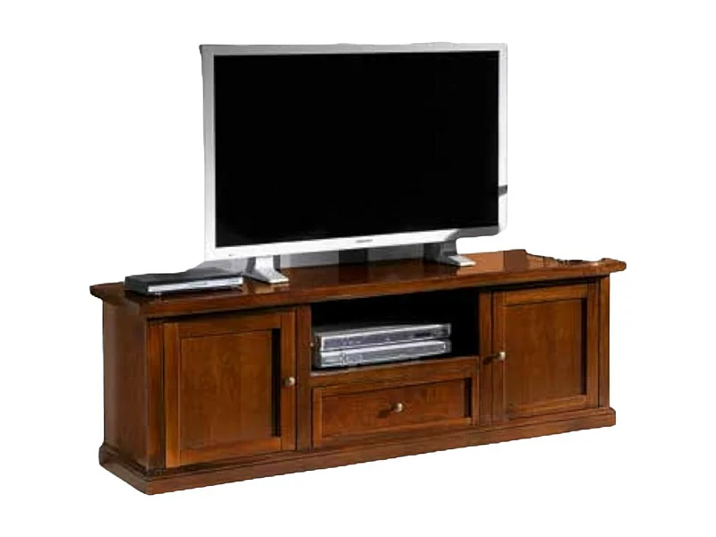 MOBILI 2G - Porta tv arte povera in legno tinta noce 160x45H56 (587)