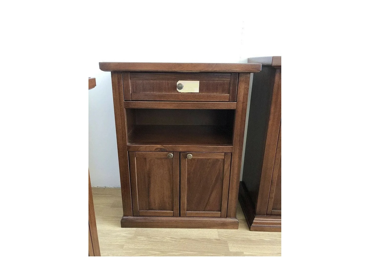 MOBILI 2G - PORTA TELEFONO ARTE POVERA 2 PORTE LEGNO TINTA NOCE 60X36X78 (374)