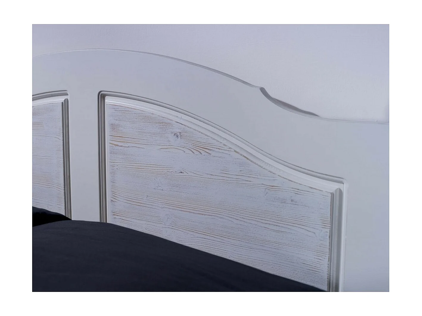 MOBILI 2G - LETTO MATRIMONIALE SHABBY CHIC BIANCO LEGNO MASSELLO 178x210x106 (2234)