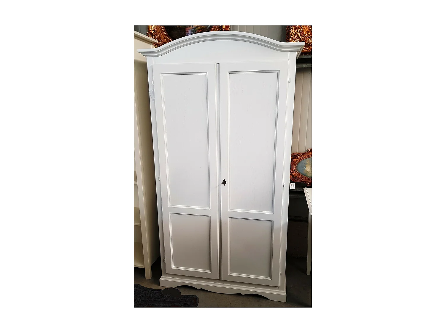 MOBILI 2G - Armadio classico 2 Ante In Legno Bianco 107X55X197 (1275)