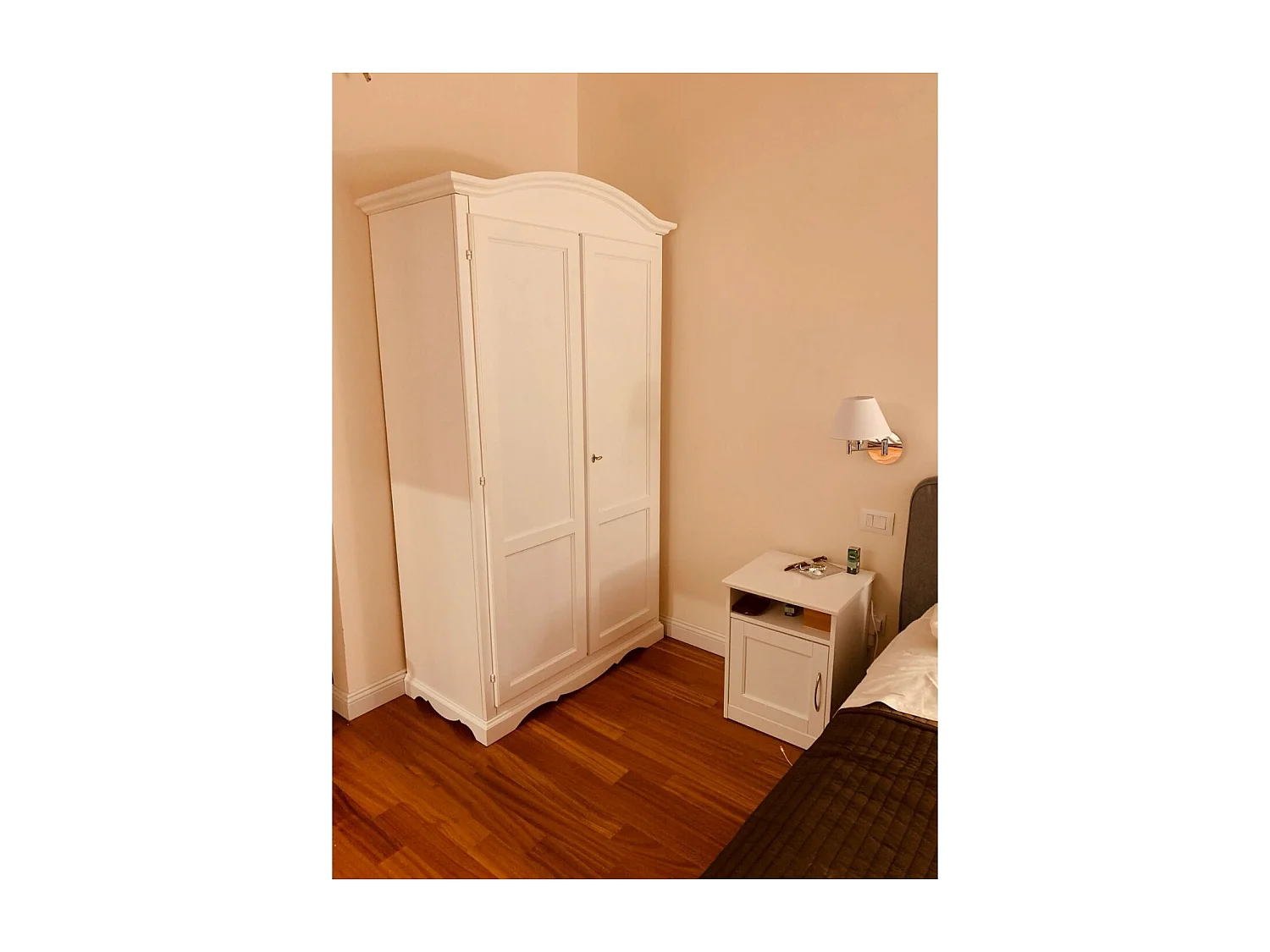 MOBILI 2G - Armadio classico 2 Ante In Legno Bianco 107X55X197 (1275)