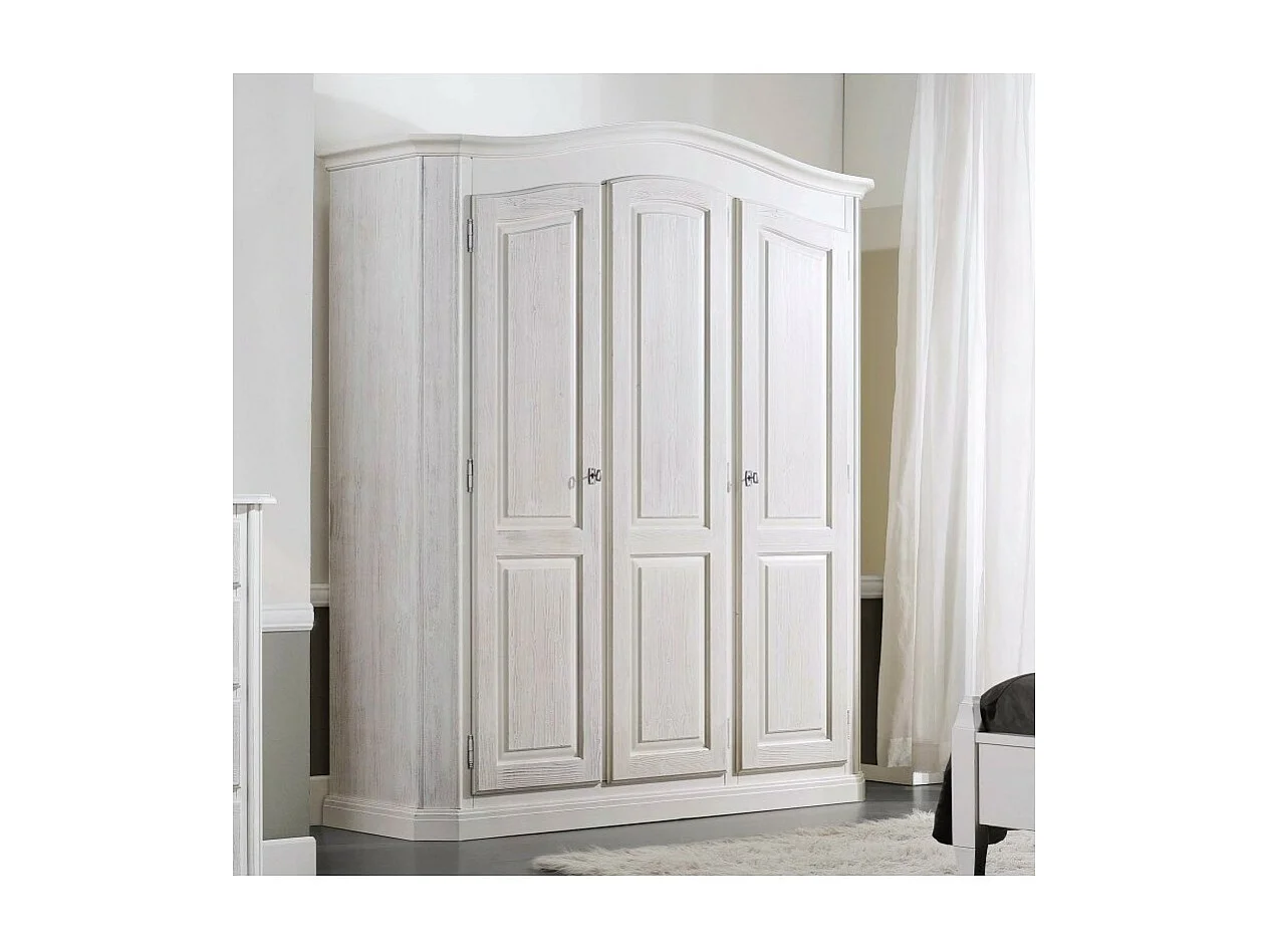 MOBILI 2G - ARMADIO 3 PORTE SHABBY IN LEGNO SPAZZOLATO 181X63X217 (2205)