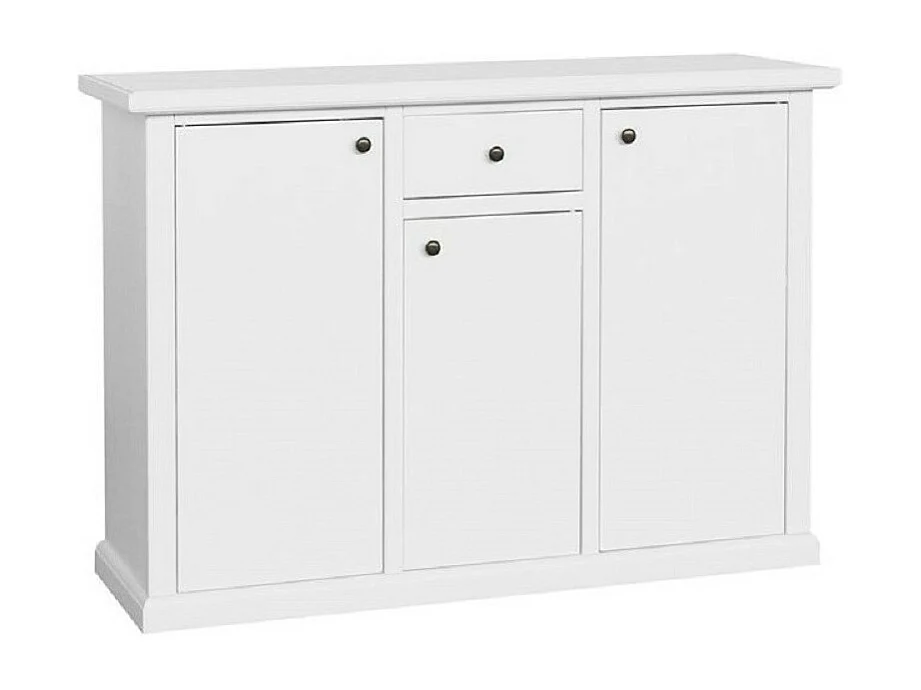 MOBILI 2G - MADIA CREDENZA IN LEGNO 3 PORTE BIANCO OPACO  L.120 P.40 H.88 (1391)