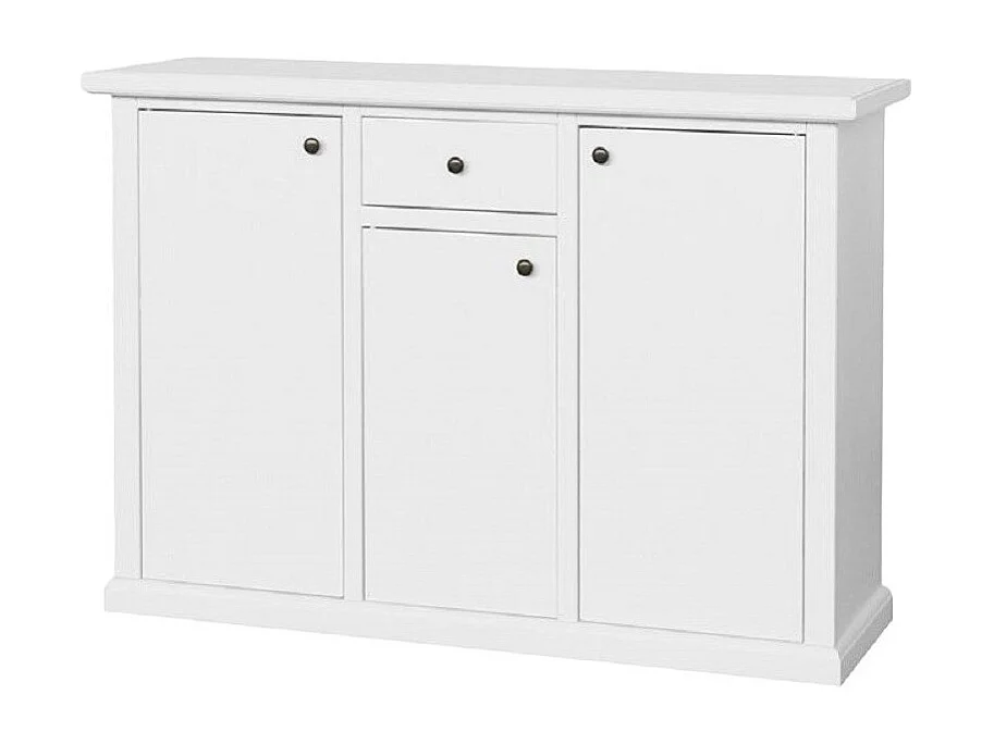MOBILI 2G - MADIA CREDENZA IN LEGNO 3 PORTE BIANCO OPACO  L.120 P.40 H.88 (1391)