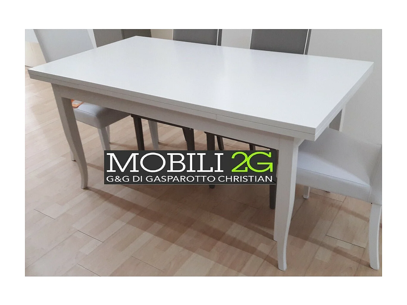 MOBILI 2G - TAVOLO CON ALLUNGHE 160 X 85 BIANCO OPACO (1006)