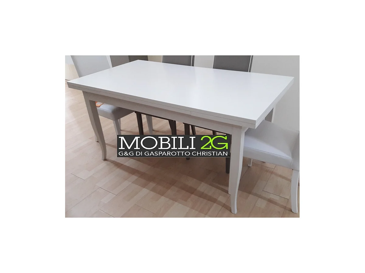 MOBILI 2G - TAVOLO CON ALLUNGHE 160 X 85 BIANCO OPACO (1006)