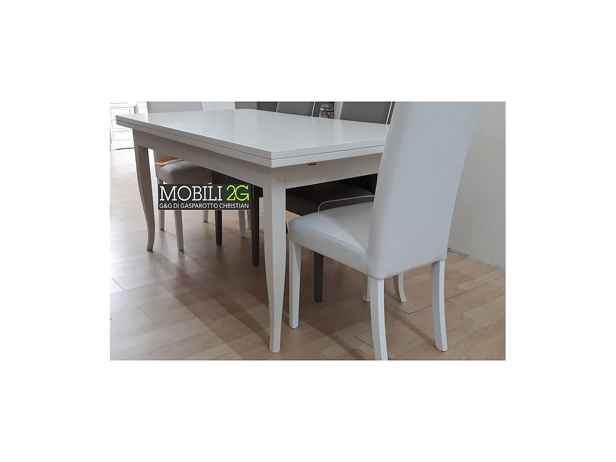 MOBILI 2G - TAVOLO CON ALLUNGHE 160 X 85 BIANCO OPACO (1006)