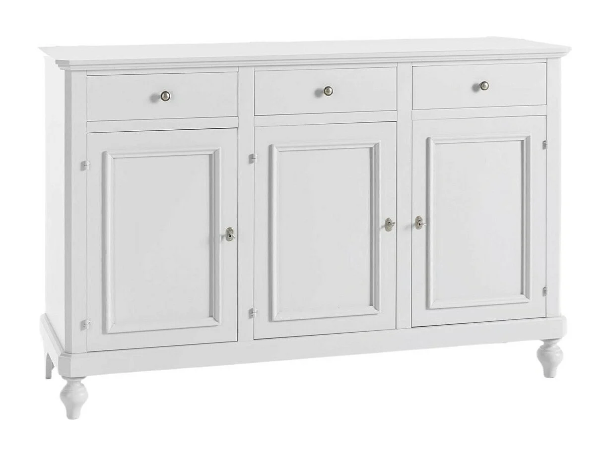 MOBILI 2G - MADIA CREDENZA NAPOLETANA 3 ANTE BIANCO SPORCO L.160P.50.H.102
