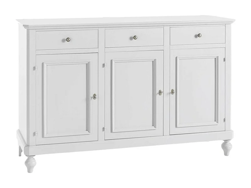 MOBILI 2G - MADIA CREDENZA NAPOLETANA 3 ANTE BIANCO SPORCO L.160P.50.H.102