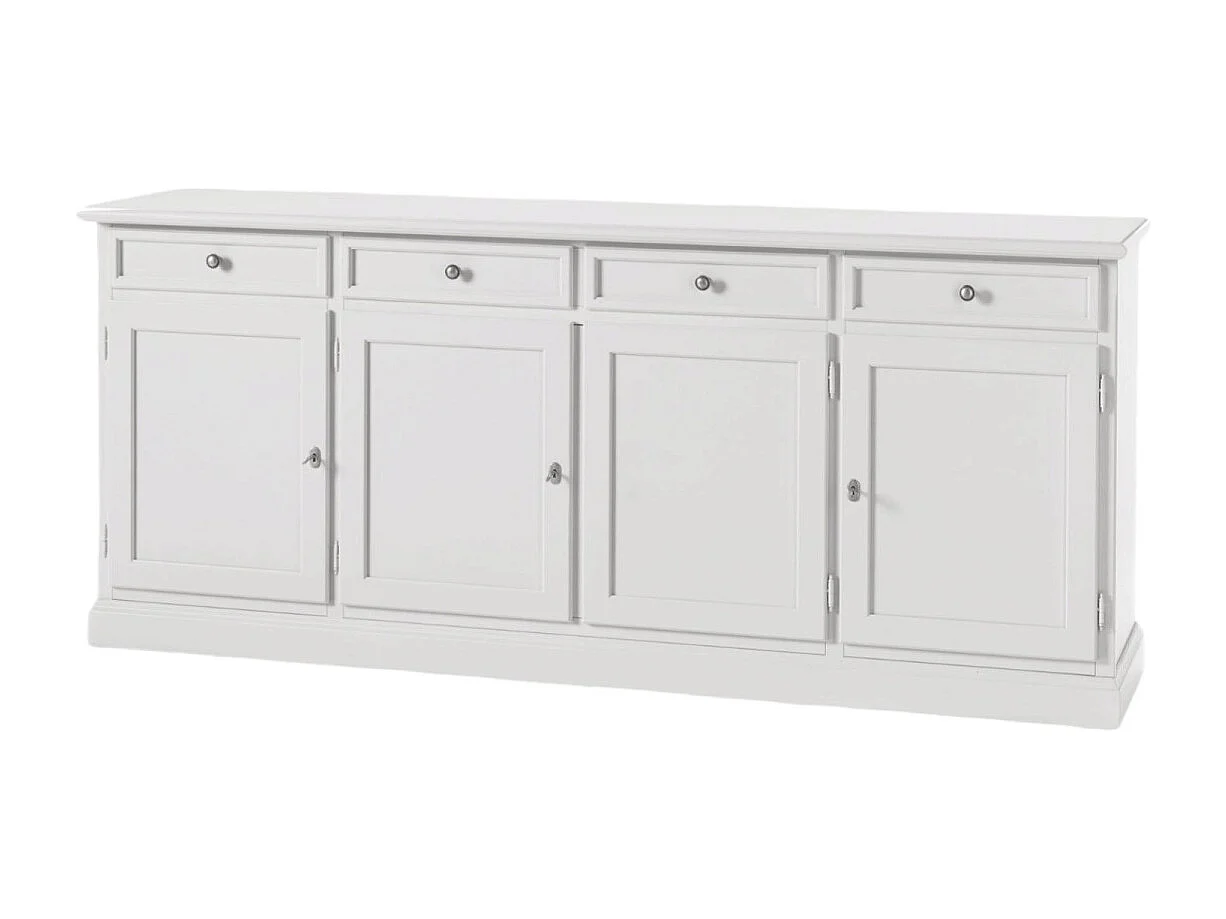 MOBILI 2G - Madia Credenza 4 porte 4 cassetti Arte povera bianco sporco 203x42x86