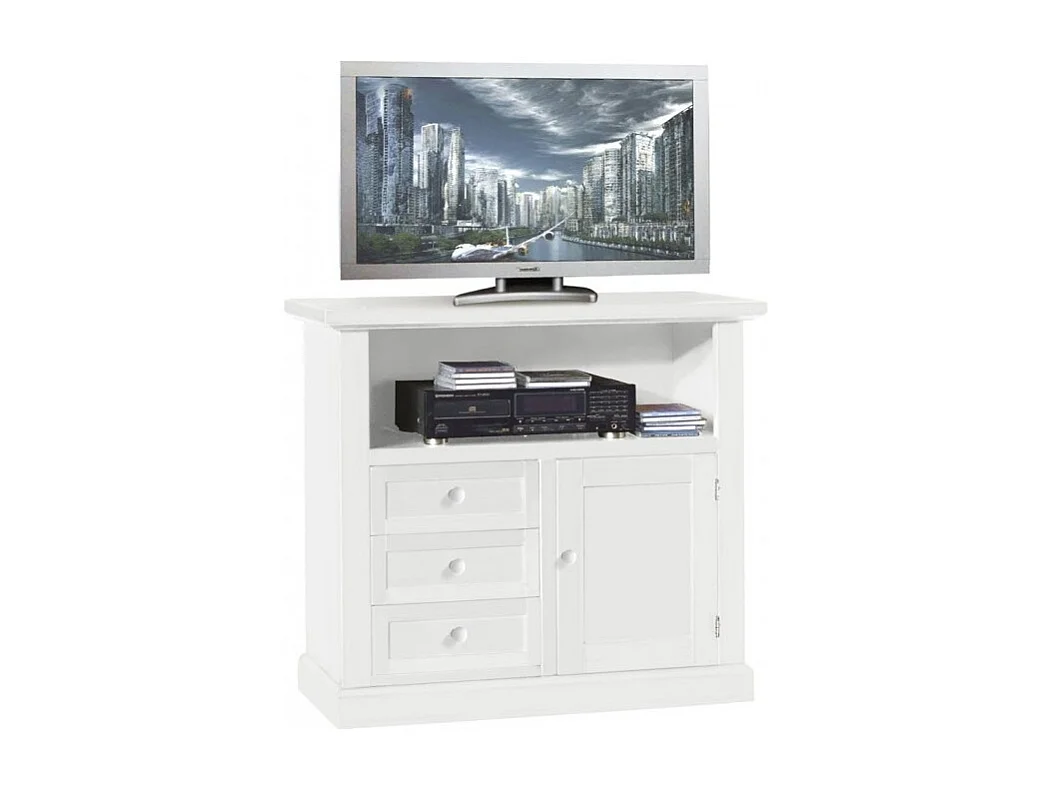 MOBILI 2G - PORTA TV IN LEGNO SHABBY CHIC BIANCO 84x40x80 (1378)