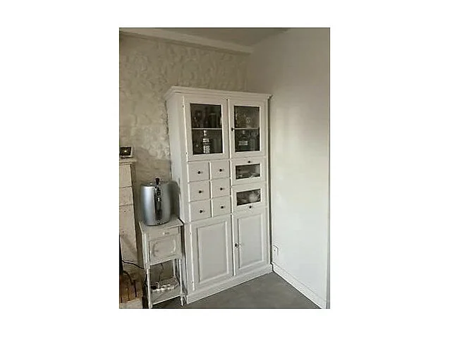 MOBILI 2G - DISPENSA DA CUCINA LEGNO 8 CASSETTI 4 ANTE BIANCO 107x45x203 (1513)