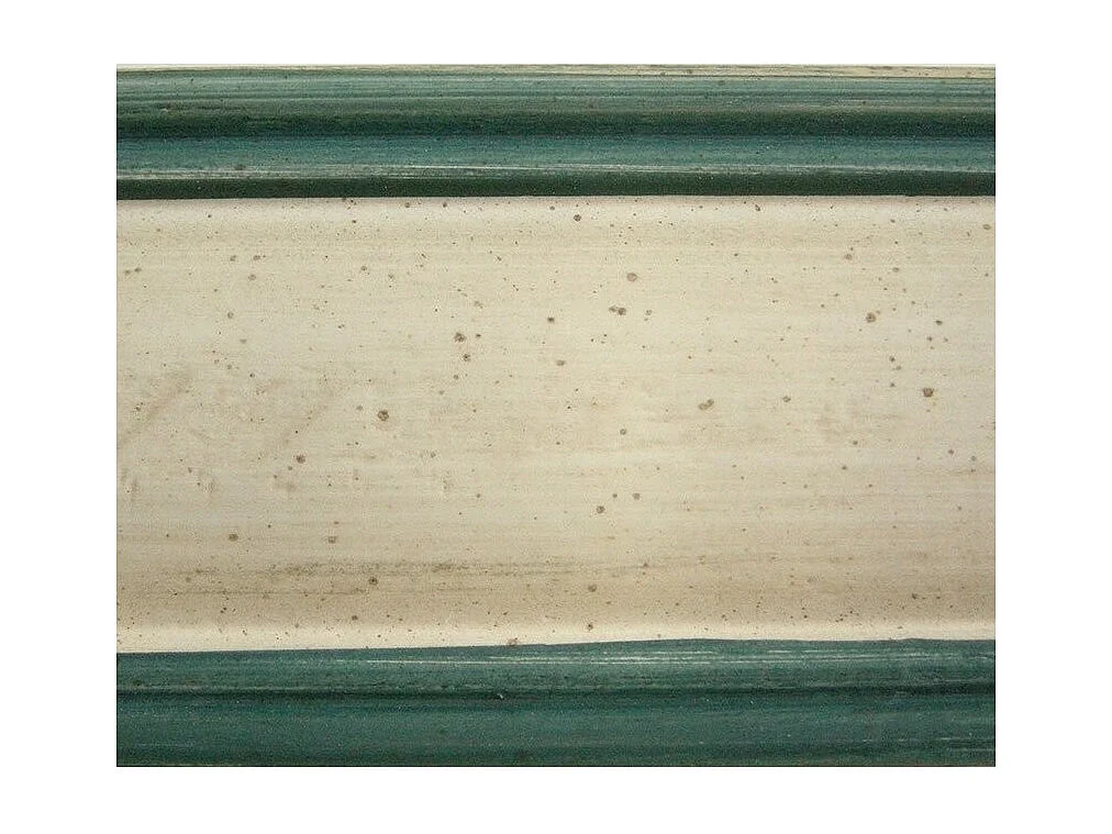 MOBILI 2G - Cassapanca in legno bianco con profilo azzurro L.120 x P.44 H.51 (1350)