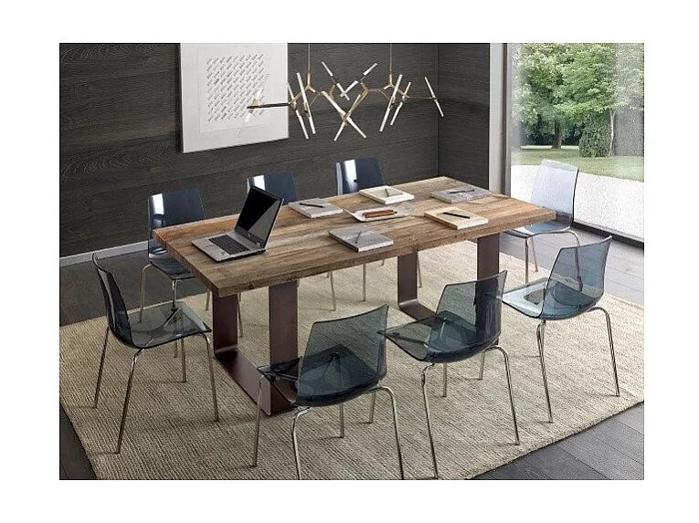 MOBILI 2G - TAVOLO FISSO RETTANGOLARE  LEGNO MASSELLO ONTANO (GA02)