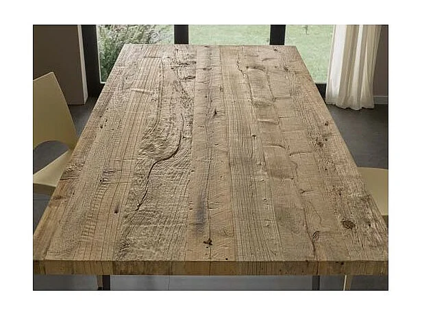 MOBILI 2G - TAVOLO FISSO RETTANGOLARE  LEGNO MASSELLO ONTANO (GA001)