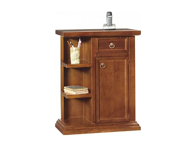 MOBILI 2G - PORTA TELEFONO ARTE POVERA 1 PORTA LEGNO TINTA NOCE 60X36X73 (373)