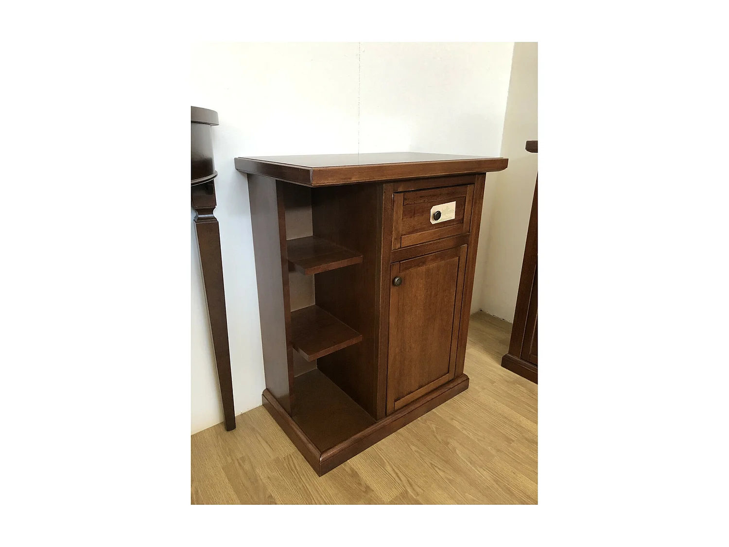 MOBILI 2G - PORTA TELEFONO ARTE POVERA 1 PORTA LEGNO TINTA NOCE 60X36X73 (373)