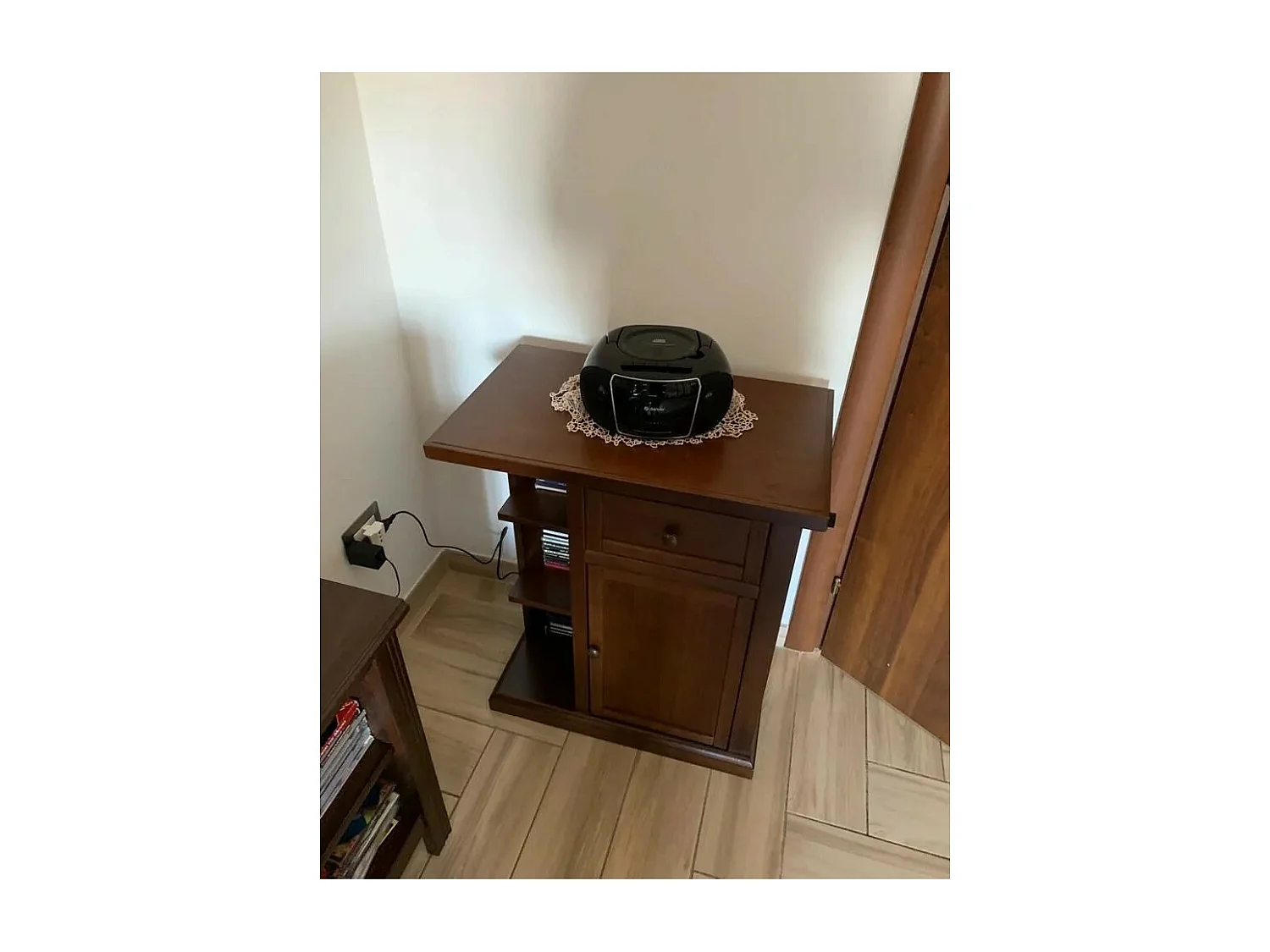 MOBILI 2G - PORTA TELEFONO ARTE POVERA 1 PORTA LEGNO TINTA NOCE 60X36X73 (373)