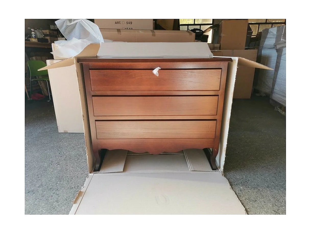 MOBILI 2G - Gruppo 1 Cassettiera 2 Comodini arte povera tinta noce (762+763)