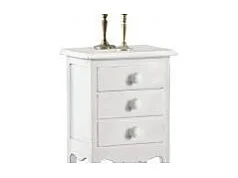 MOBILI 2G - COMODINO 3 CASSETTI LACCATO BIANCO OPACO 43X32X64 (1306)