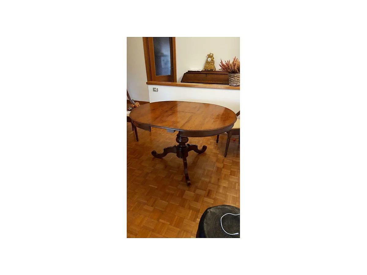 MOBILI 2G - TAVOLO ROTONDO FINITURA BASSANO ALLUNGABILE 120 NOCE (756)