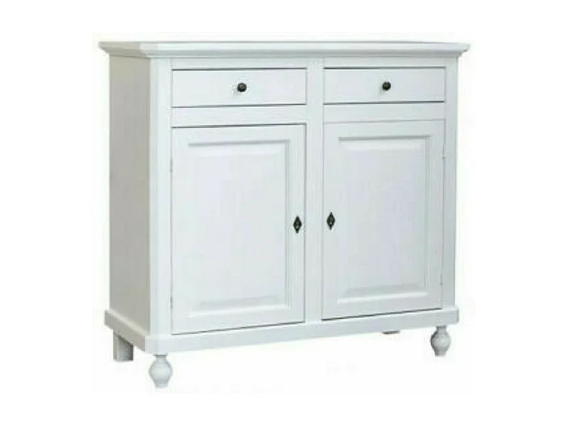 MOBILI 2G - MADIA CREDENZA ARTE POVERA 2 ANTE LEGNO BIANCO 103X43X96 (1511)