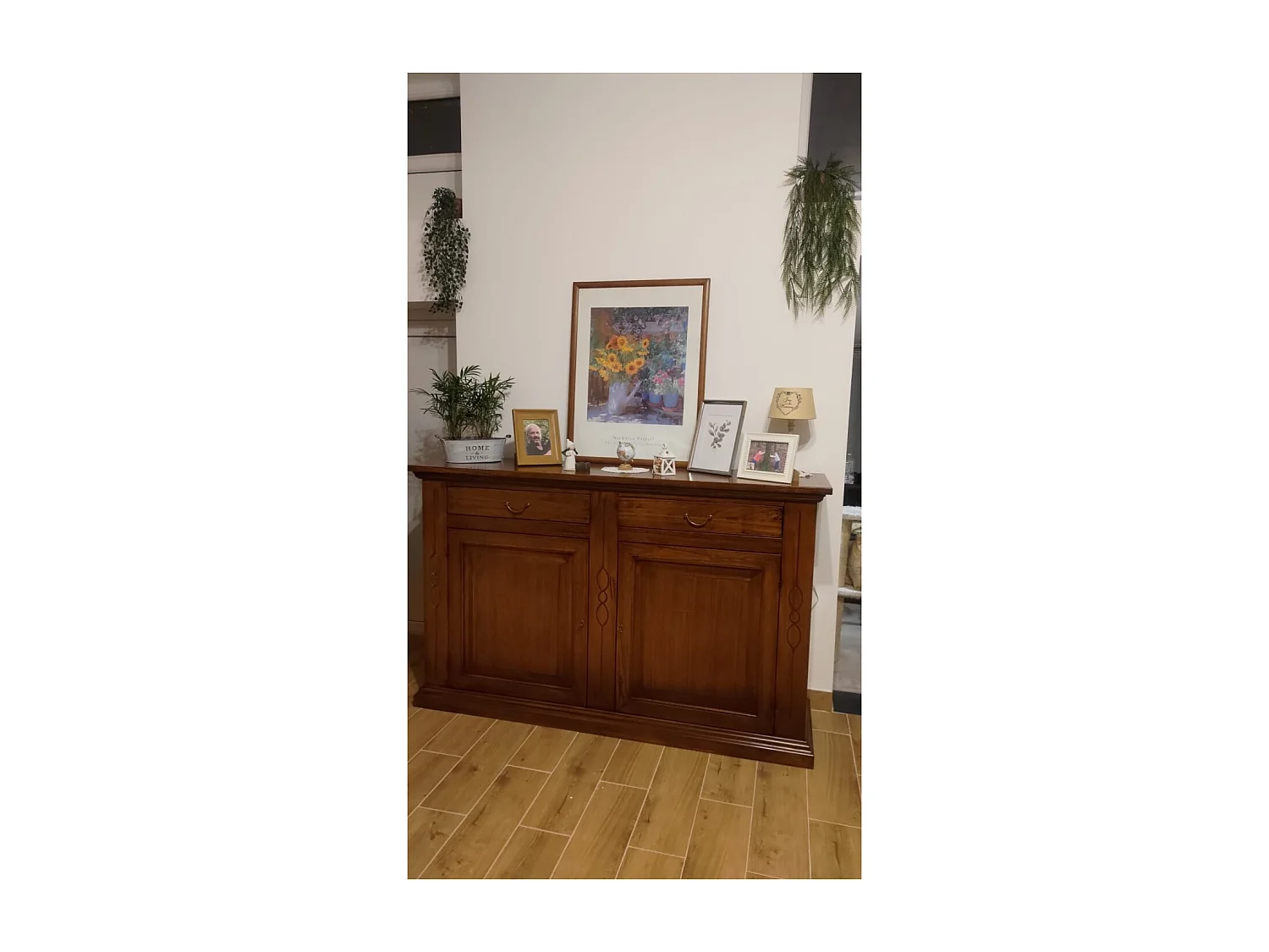 MOBILI 2G - CREDENZONE CLASSICO LEGNO 2 PORTE FINITURA BASSANO 177x48x110H (596)