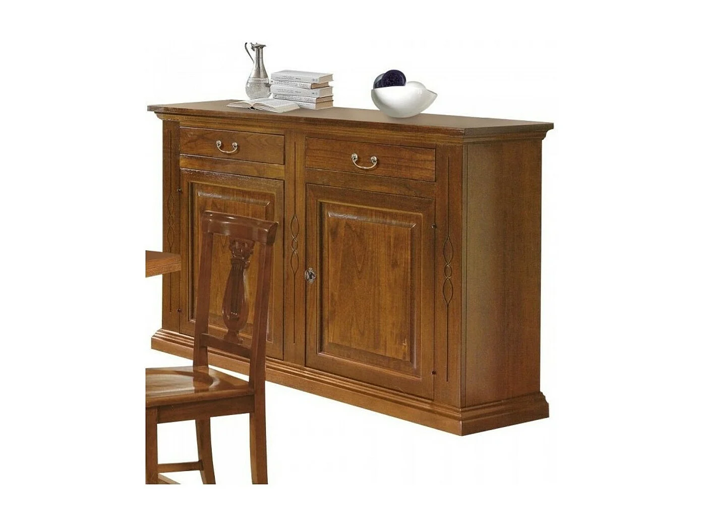 MOBILI 2G - CREDENZONE CLASSICO LEGNO 2 PORTE FINITURA BASSANO 177x48x110H (596)