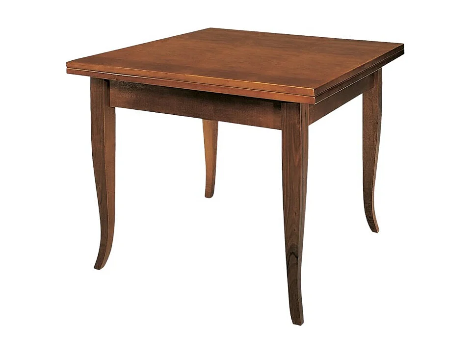 MOBILI 2G - Tavolo allungabile a tiro legno tinta noce arte povera 80x80