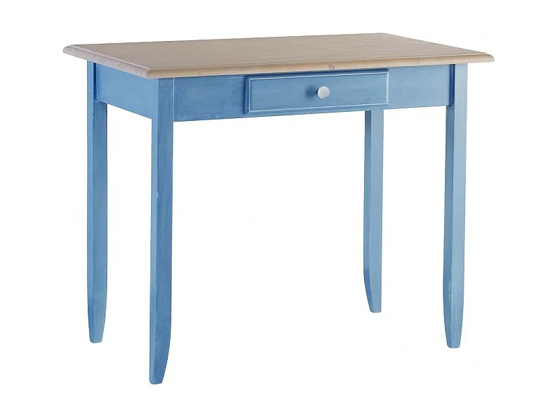 MOBILI 2G - SCRIVANIA 1 CASSETTO LEGNO LACCATO AZZURRO 99X61X80 (2221)