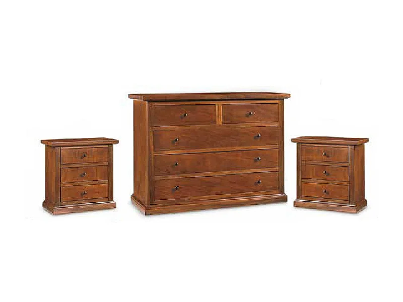 MOBILI 2G - GRUPPO COMO' E 2 COMODINI ARTE POVERA TINTA NOCE (364)