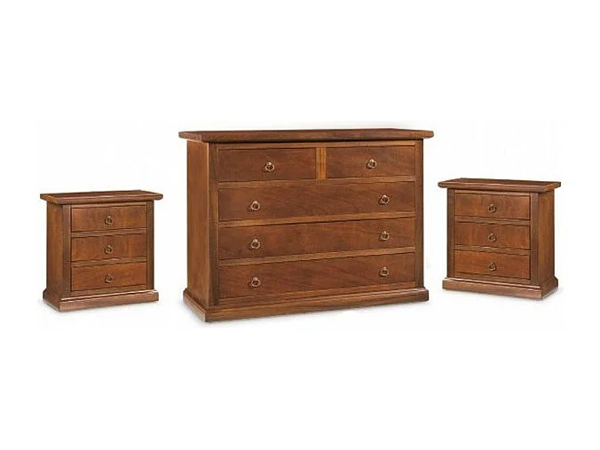 MOBILI 2G - GRUPPO COMO' E 2 COMODINI ARTE POVERA TINTA NOCE (364)