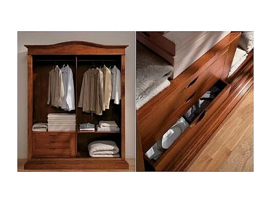 MOBILI 2G - Armadio arte povera 2 ante scorrevoli legno bianco 183x67x222