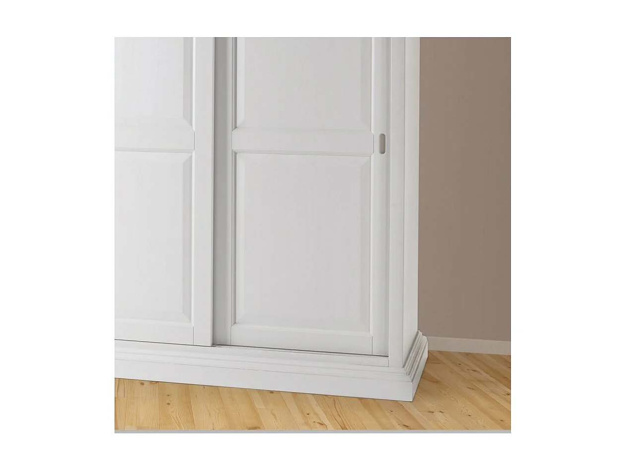 MOBILI 2G - Armadio arte povera 2 ante scorrevoli legno bianco 183x67x222