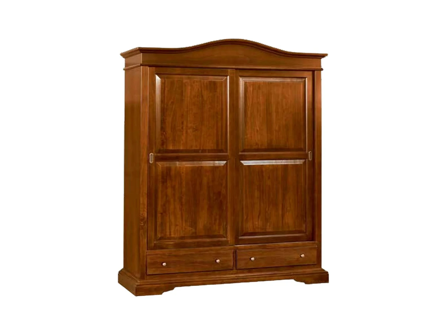 MOBILI 2G - ARMADIO ARTE POVERA 2 ANTE SCORREVOLI LEGNO TINTA NOCE 180X67X225 (583)