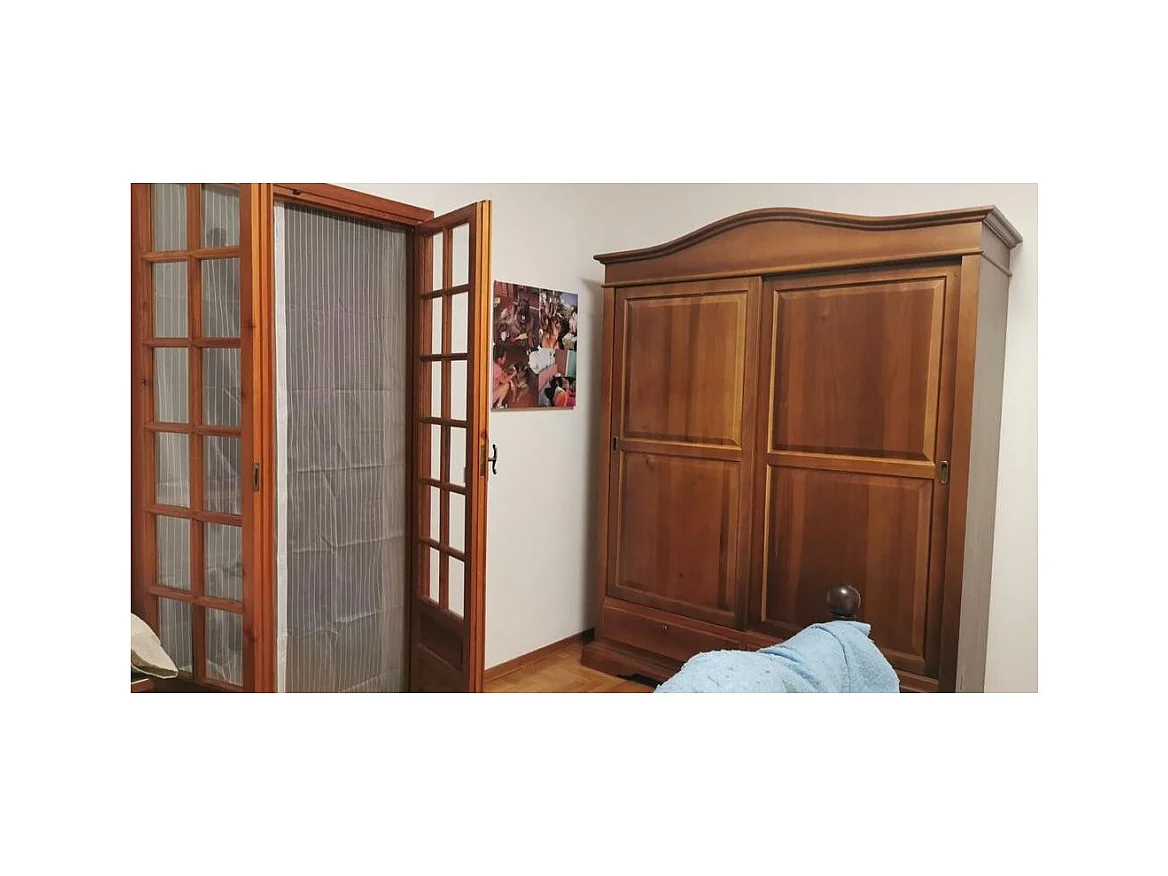 MOBILI 2G - ARMADIO ARTE POVERA 2 ANTE SCORREVOLI LEGNO TINTA NOCE 180X67X225 (583)