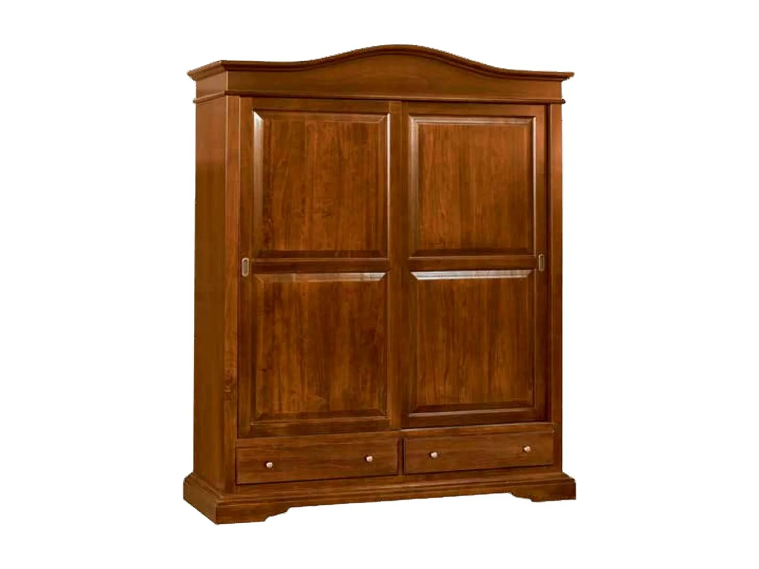 MOBILI 2G - ARMADIO ARTE POVERA 2 ANTE SCORREVOLI LEGNO TINTA NOCE 180X67X225 (583)