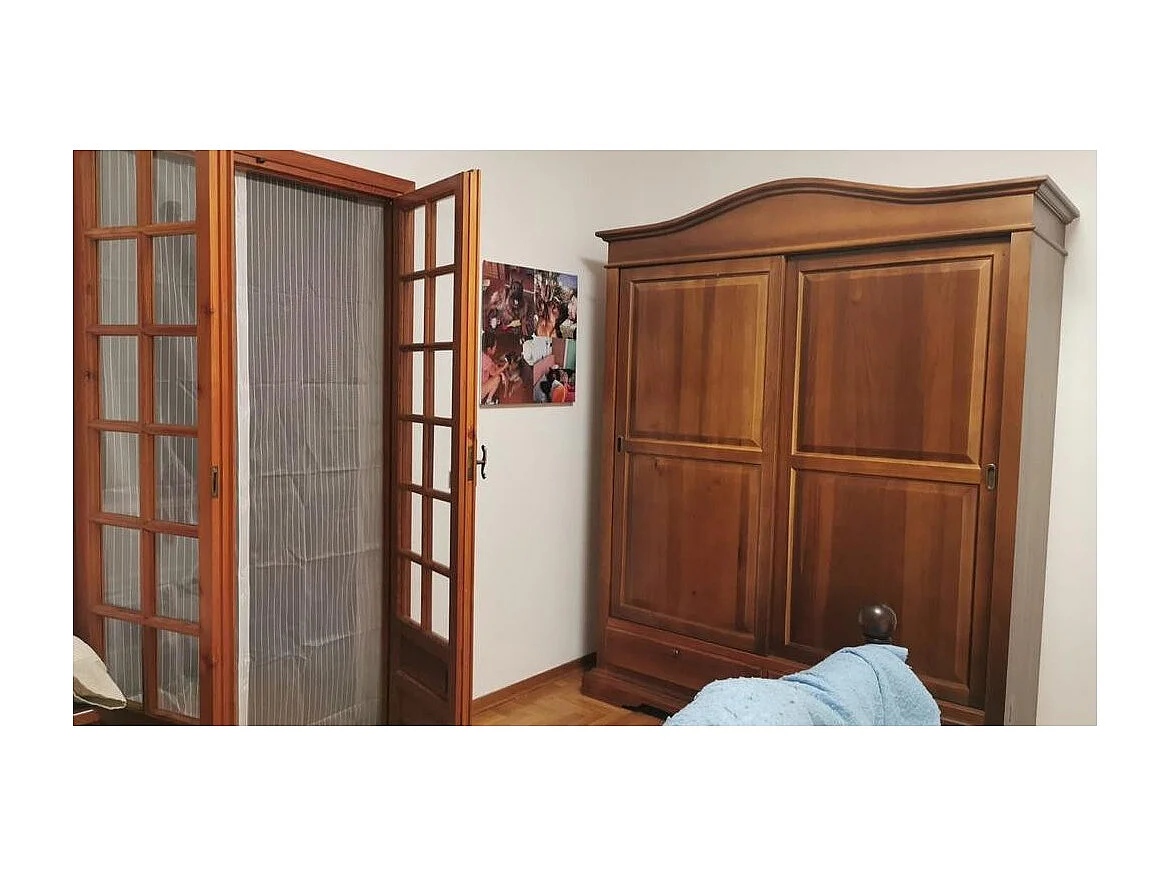 MOBILI 2G - ARMADIO ARTE POVERA 2 ANTE SCORREVOLI LEGNO TINTA NOCE 180X67X225 (583)