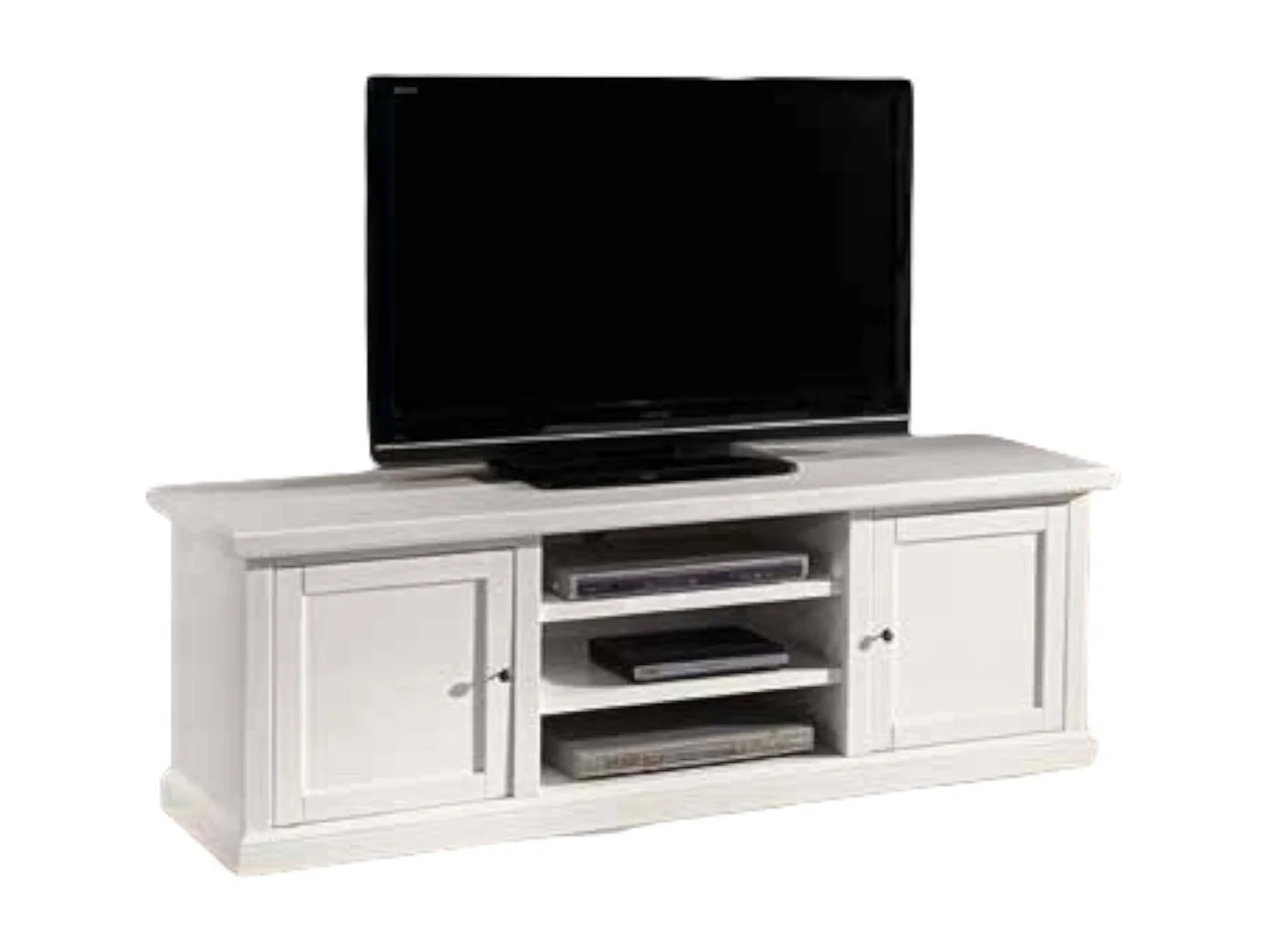 MOBILI 2G - PORTA TV 2 ANTE IN LEGNO SHABBY BIANCO 160x46x56 (1365)