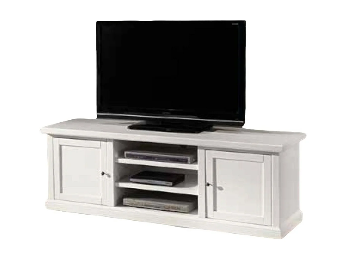 MOBILI 2G - PORTA TV 2 ANTE IN LEGNO SHABBY BIANCO 160x46x56 (1365)