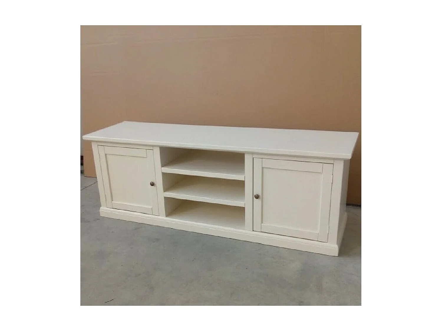 MOBILI 2G - PORTA TV 2 ANTE IN LEGNO SHABBY BIANCO 160x46x56 (1365)
