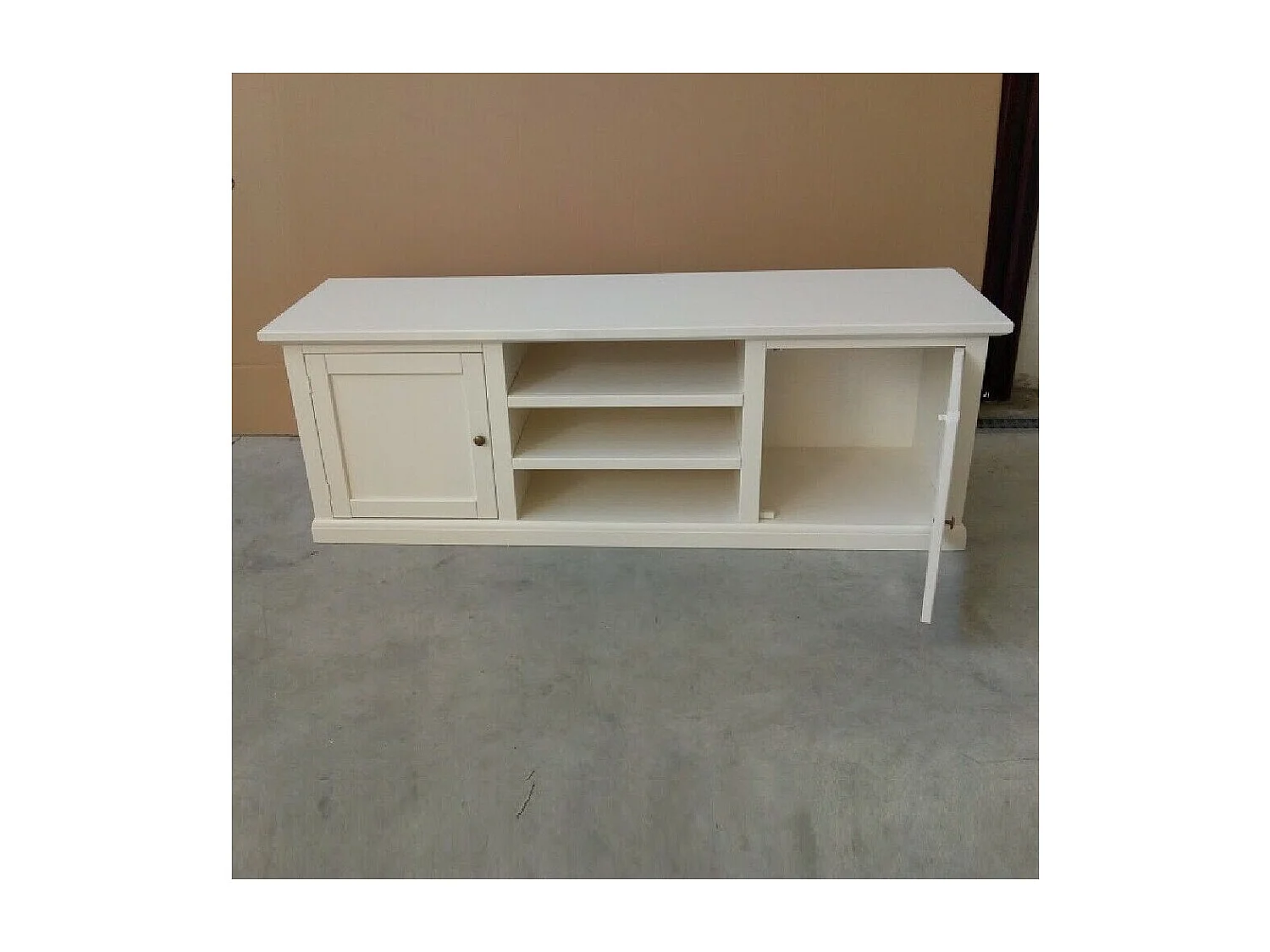 MOBILI 2G - PORTA TV 2 ANTE IN LEGNO SHABBY BIANCO 160x46x56 (1365)