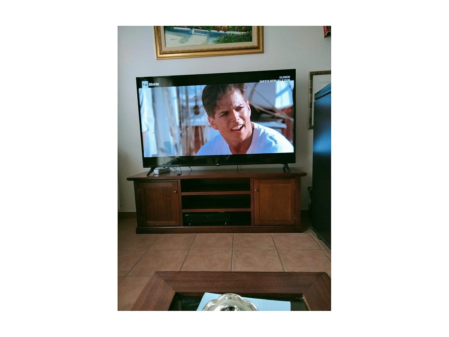 MOBILI 2G - Porta tv arte povera televisore in legno tinta noce 160x45x56 (365)