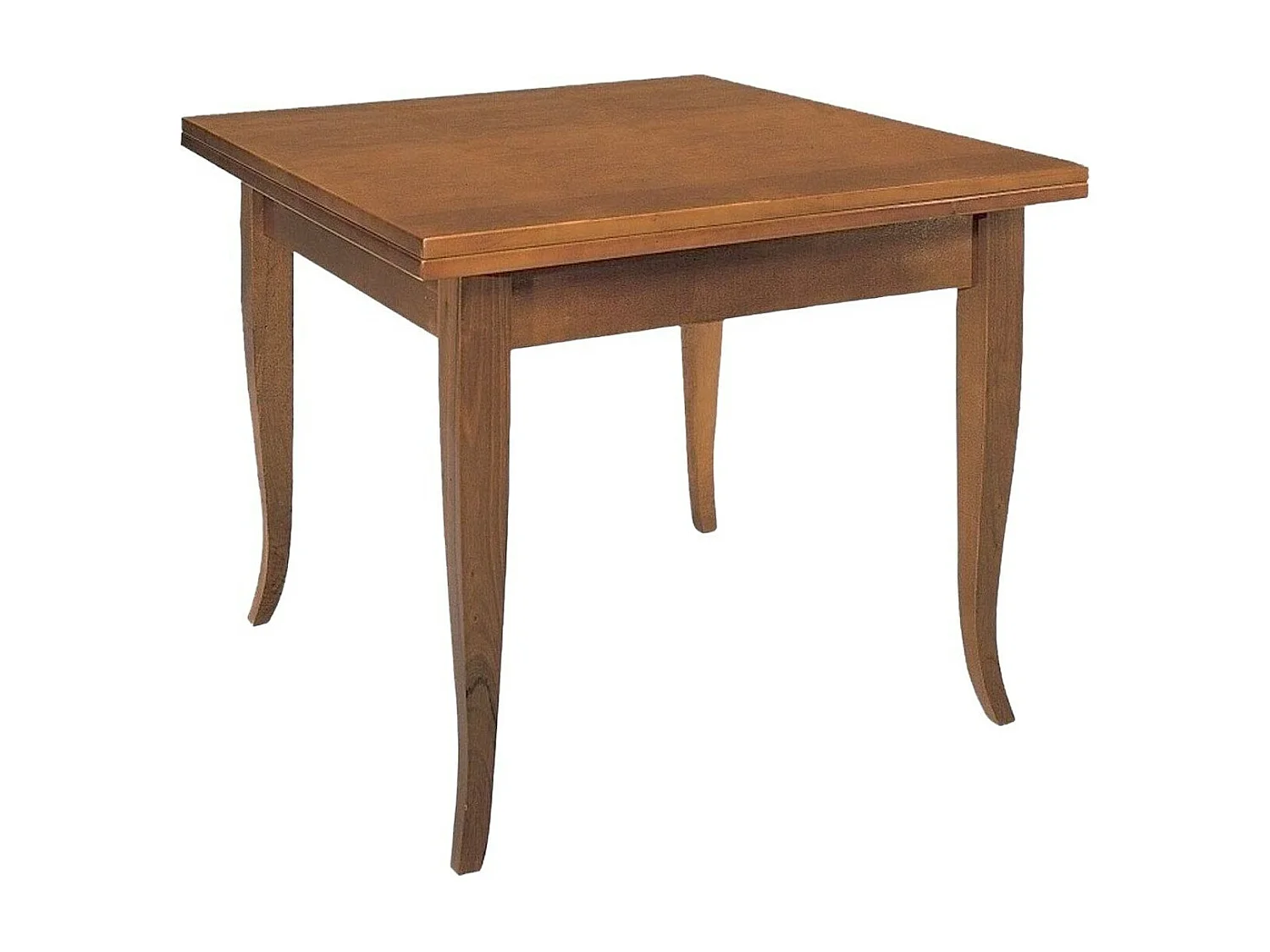 MOBILI 2G - TAVOLO NOCE GAMBA SCIABOLA 90x90 ALLUNGABILE A LIBRO (14)