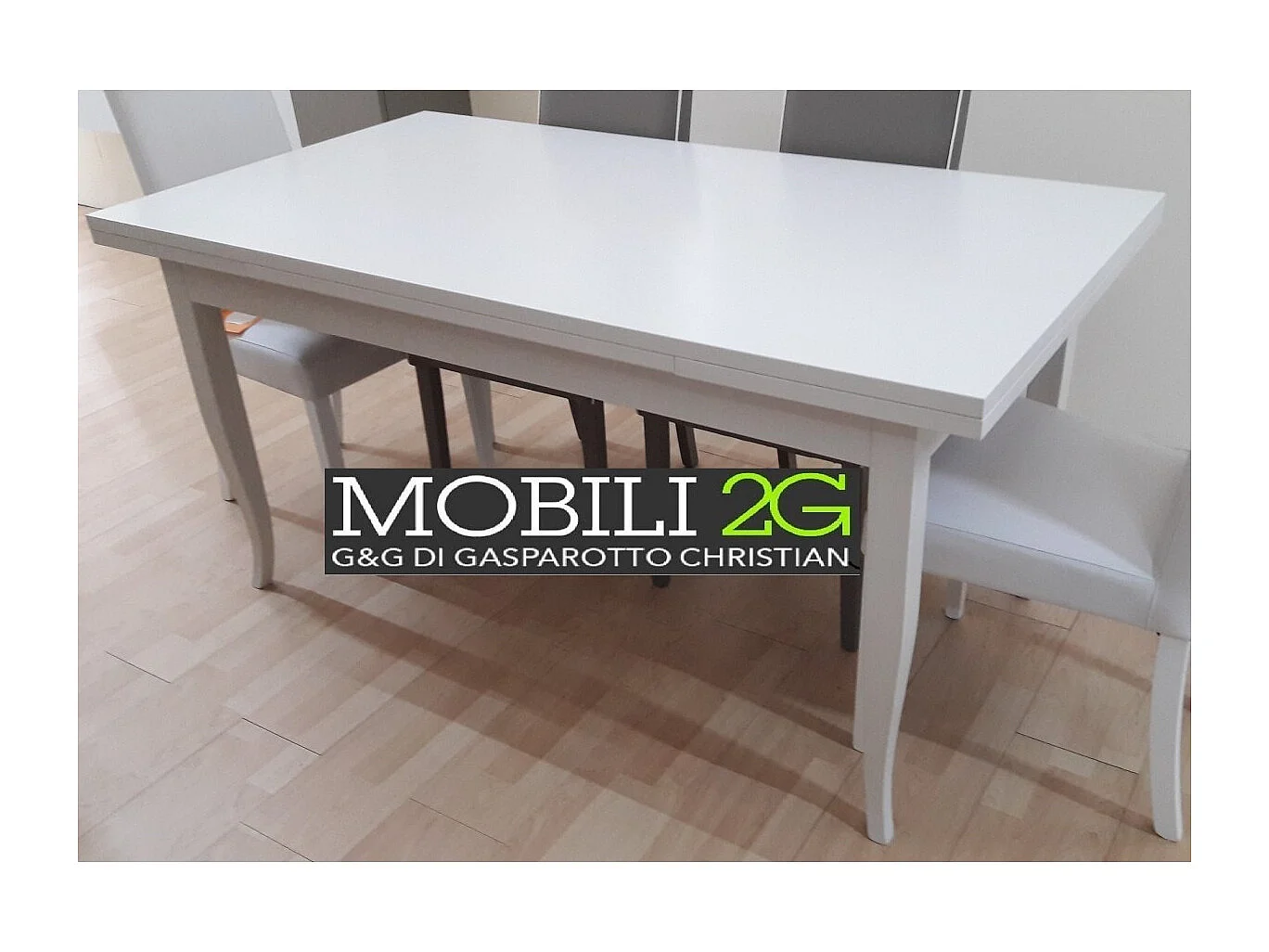 MOBILI 2G - TAVOLO CON ALLUNGHE 180X90 BIANCO OPACO (738)